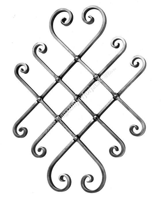 1658/1 Panou rozeta Extensibila cu articulatii forjate prinse in NIT-uri 440x580mm din 16x8mm neted