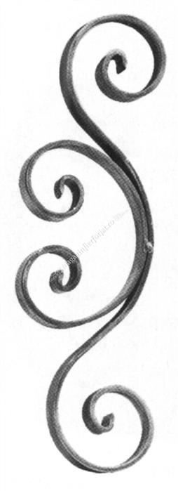 76/1 Ornament C dublu 320x100mm 12x6mm fier forjat