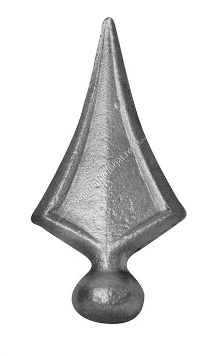 727/3 Varf model LANCE turnat din OTEL cu H.110mm, L.55mm si baza rotunda D.25mm
