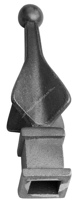733/4 Varf turnat din FONTA H.110mm cu baza la interior gaura de 16x16mm si la exterior 25x25mm