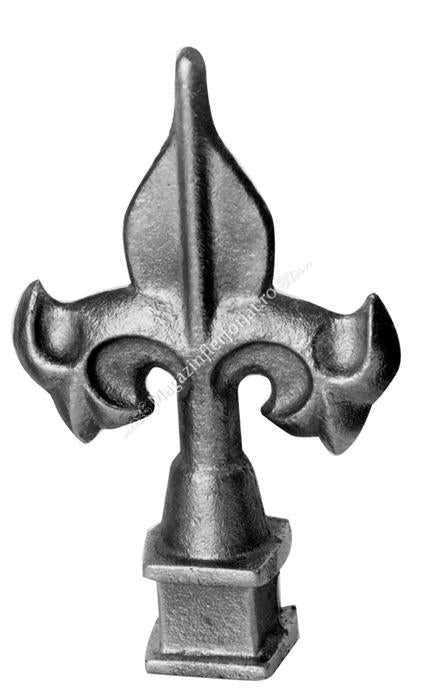 735/2 Varf turnat din aliaj FIER-FONTA H.115mm cu baza la interior gaura de 14x14mm si la exterior 20x20mm