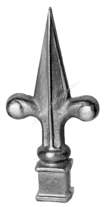 736/2 Varf turnat H.140mm cu baza 25x25mm la exterior si gaura de 14x14 la interior