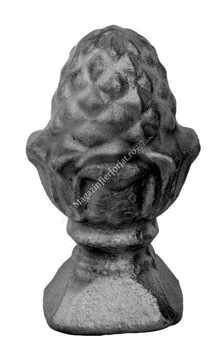 749/18 Ornament CON BRAD turnat din otel cu H.85mm si baza patrata 40x40mm