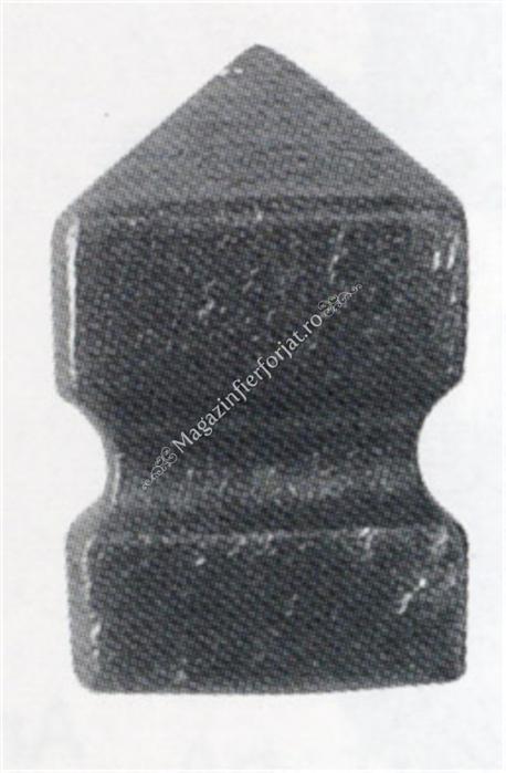 167/16 Terminal forjat din fier masiv/plin 40x40mm H.68mm