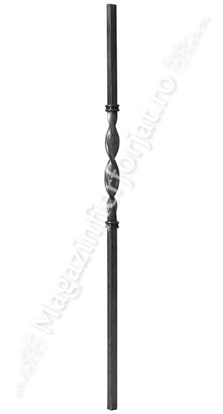 113/6 Stalp plin 30x30mm forjat, aplatizat si rasucit la 3/4 din H.1200mm