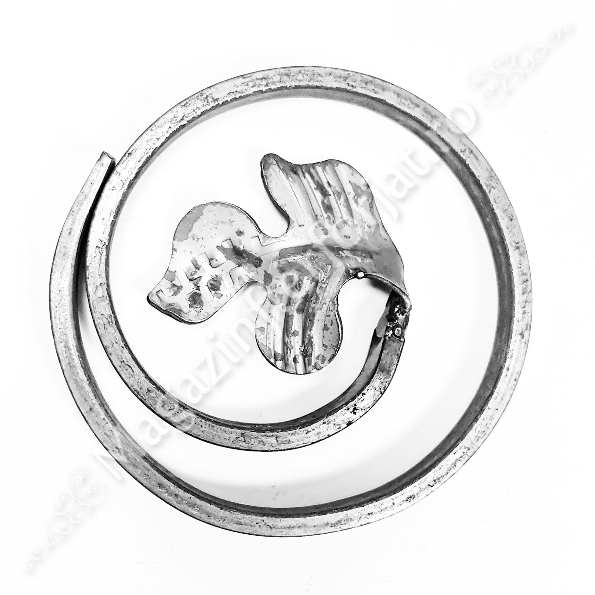 11.033.02 Cerc "MELCAT CU FRUNZA" D.120mm din 12x6mm neted forjat la un capat