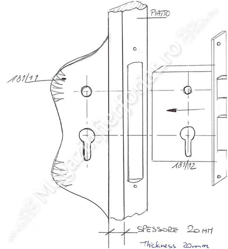 181/12 BROASCA - ZAVOR, CISA Italia, pentru Portile Mari cu distanta intre ele, fara butuc