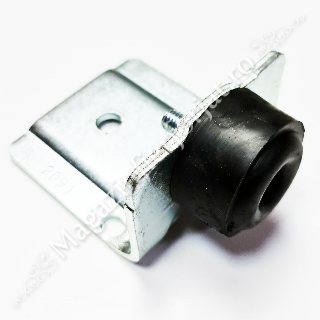 Opritor de poarta culisanta cu 1 amortizor de cauciuc D.40mm, zincat alb