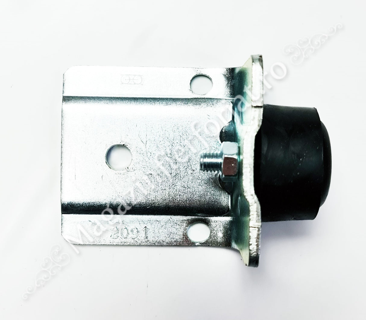 Opritor de poarta culisanta cu 1 amortizor de cauciuc D.40mm, zincat alb