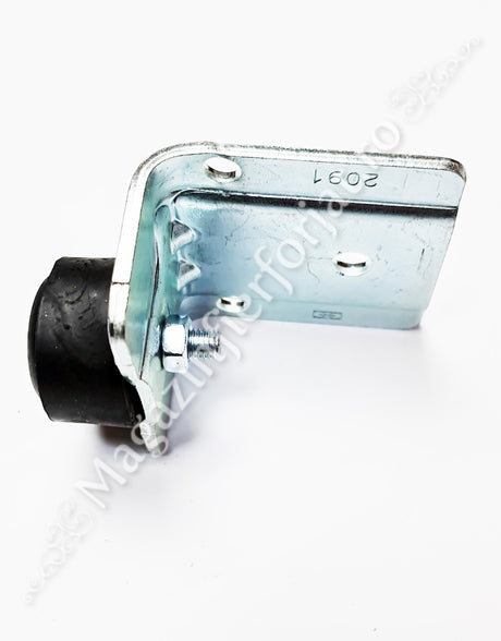 Opritor de poarta culisanta cu 1 amortizor de cauciuc D.40mm, zincat alb