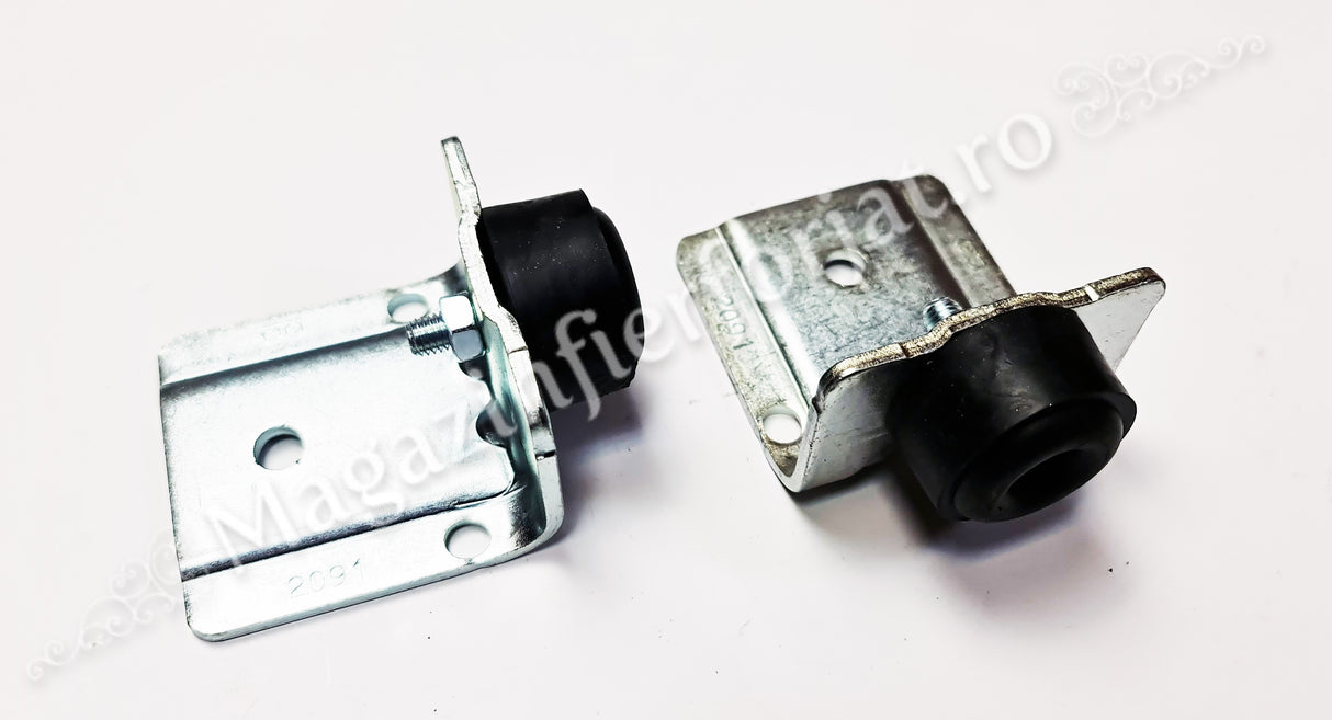 Opritor de poarta culisanta cu 1 amortizor de cauciuc D.40mm, zincat alb