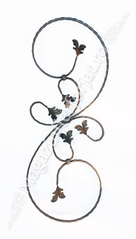 21.116.01 Panou in forma de "S" AMPRENTAT 800x300mm 12x6mm cu frunze din tabla de 2mm