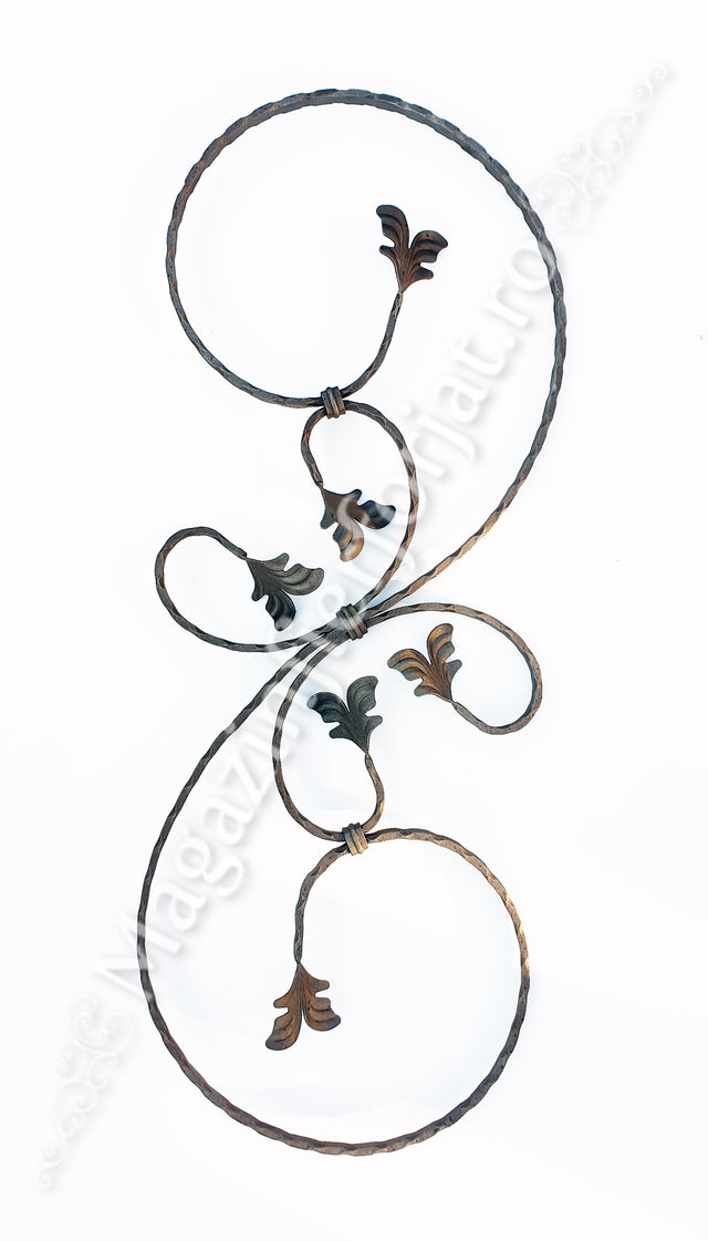 21.116.01 Panou in forma de "S" AMPRENTAT 800x300mm 12x6mm cu frunze din tabla de 2mm