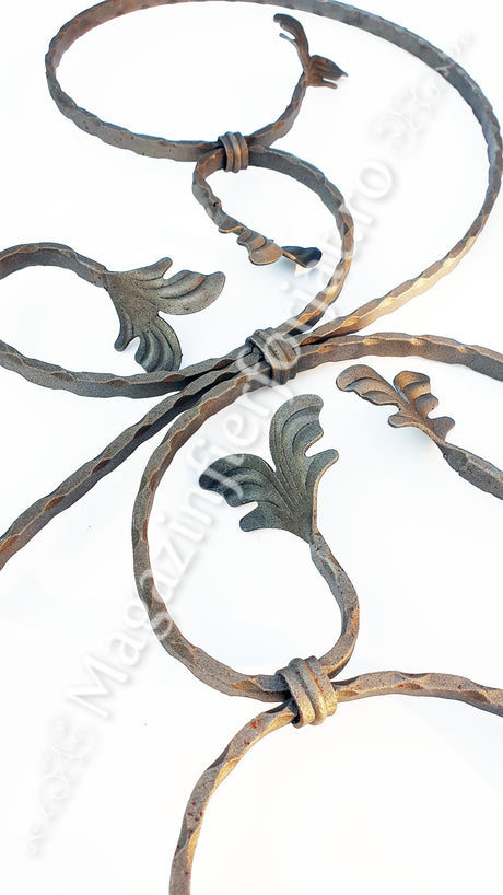 21.116.01 Panou in forma de "S" AMPRENTAT 800x300mm 12x6mm cu frunze din tabla de 2mm