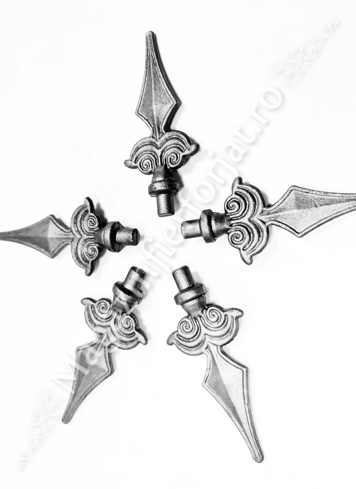 40.002.04 Varf turnat din OTEL cu baza rotunda D.12mm H.132mm L.57mm