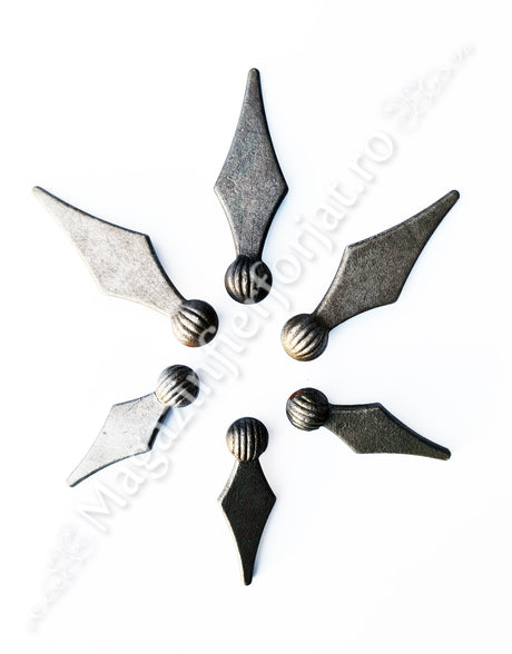 40.071.01 Varf de gard model Rombic H.95mm L.30mm cu baza sferica D.20mm