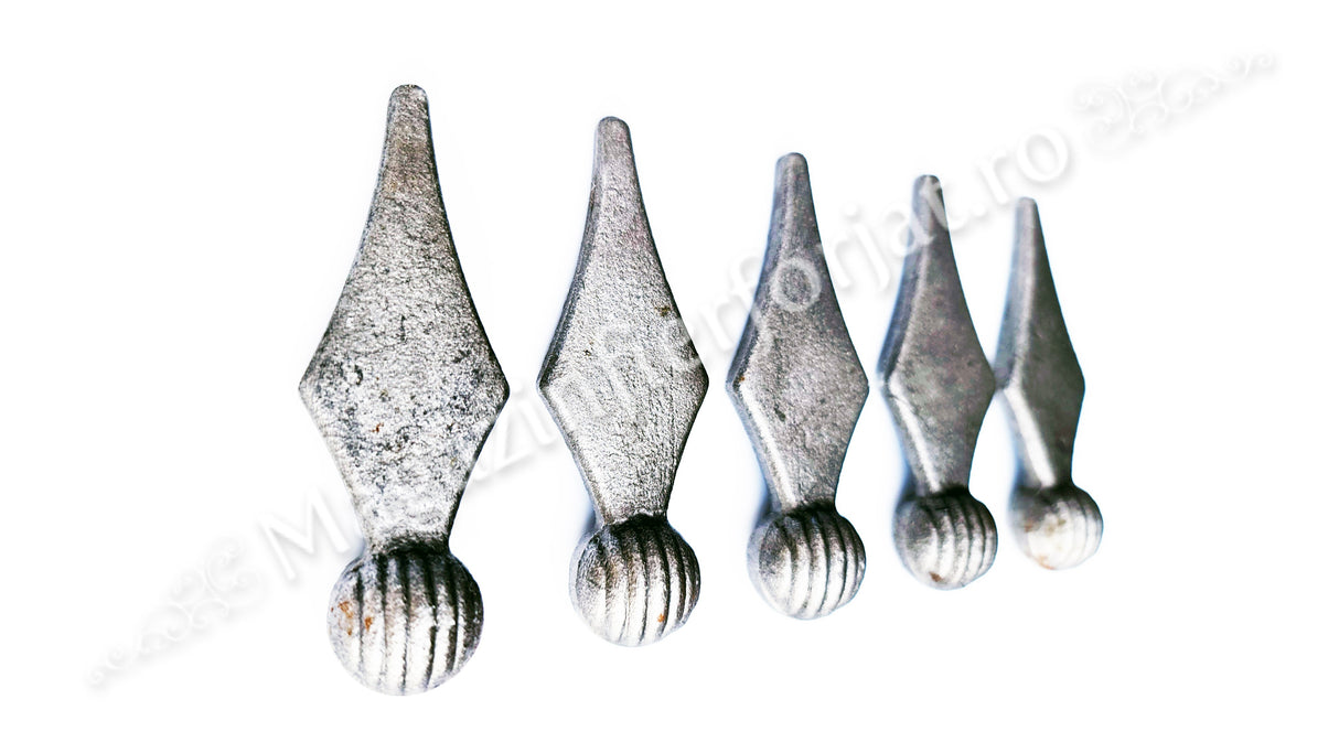 40.071.01 Varf de gard model Rombic H.95mm L.30mm cu baza sferica D.20mm