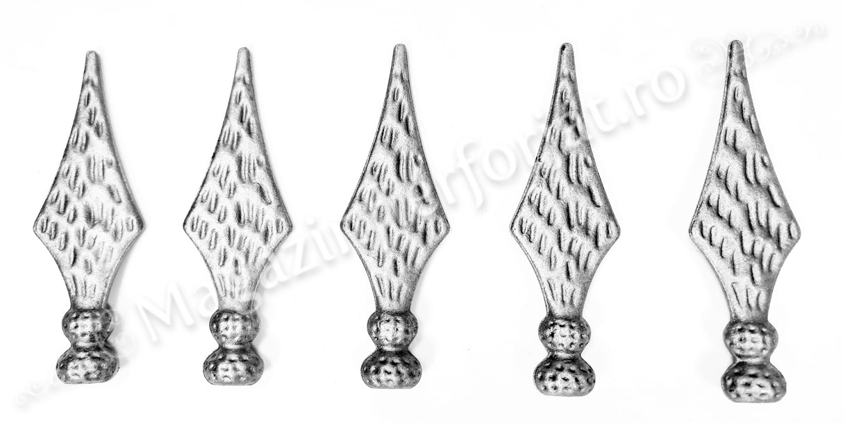 40.120 Varf de gard model "LANCE CU 2 BILE" turnat din OTEL cu H.175mm L.55mm cu baza D.30mm