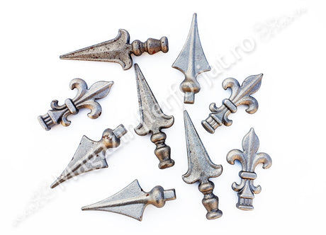 40.099.01 Varf de gard/porti model "CRIN" H.120mm L.67mm cu baza 25x25mm