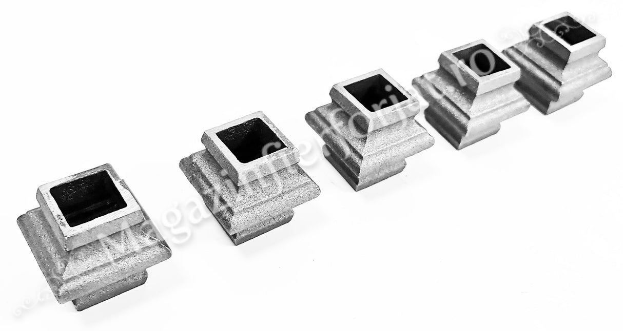 41.130.20 Pafta turnata cu basorelief H.45mm, interiorul 21.5x21.5mm, aliaj fier-fonta sudabila