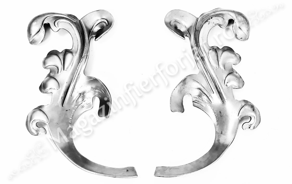 51.122 Frunza din tabla decapata ambutisata cu H.200mm x L.95mm si grosime 2mm, DREAPTA