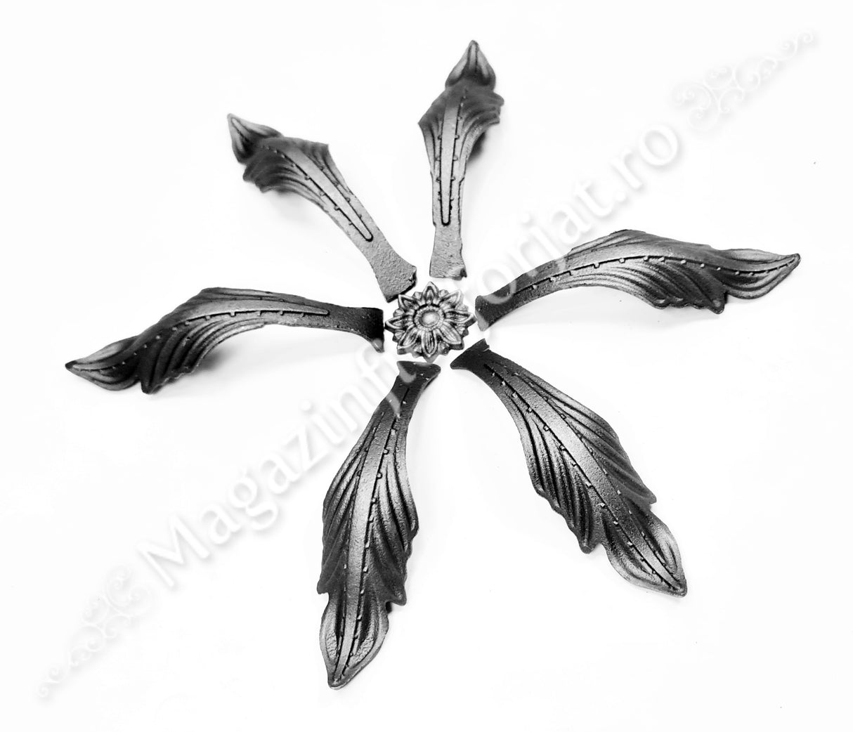 52.043.01 Frunza turnata din aliaj oțel-fontă cu H.190mm x L.55mm cu grosimea de 4mm