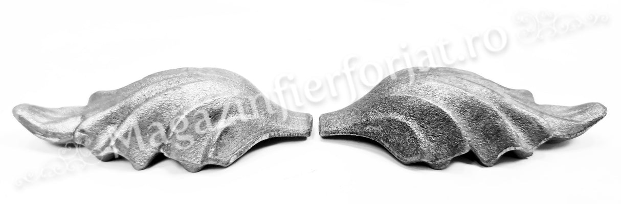 52.043 Frunza turnata din aliaj oțel-fontă cu H.115mm x L.50mm cu grosimea de 5mm