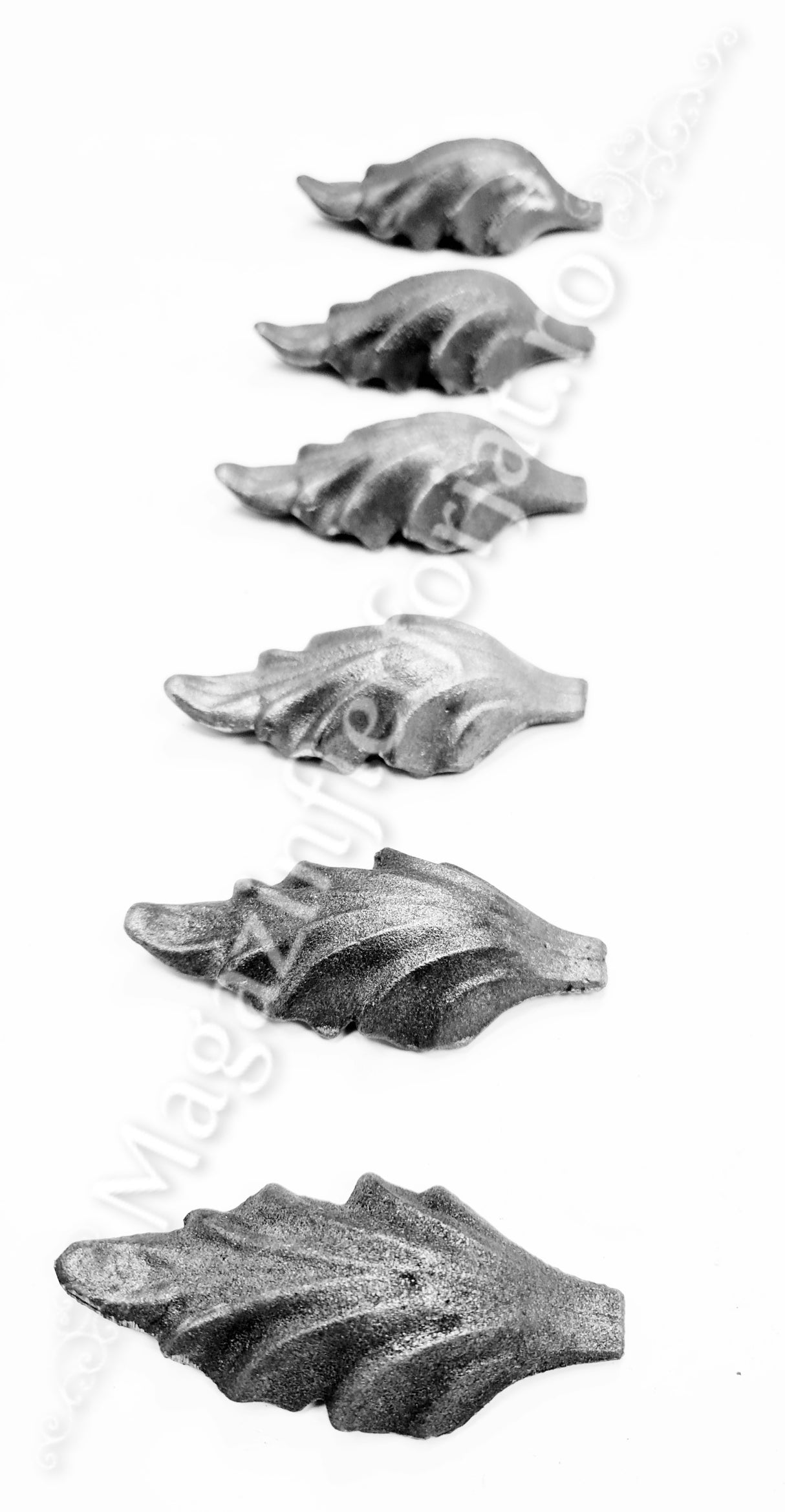 52.043 Frunza turnata din aliaj oțel-fontă cu H.115mm x L.50mm cu grosimea de 5mm