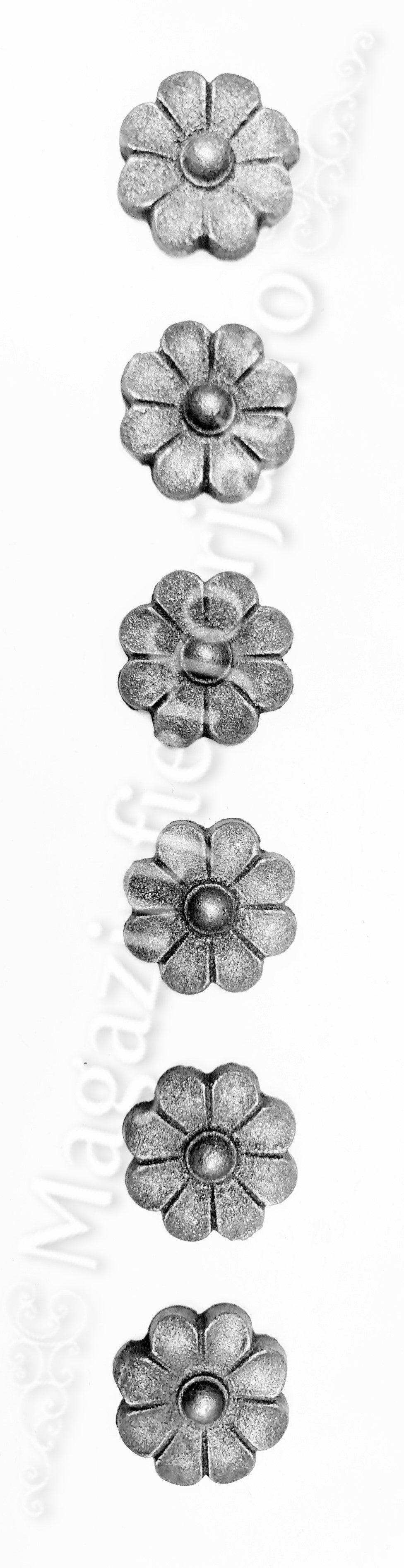 52.143 Floare turnata din aliaj oțel-fontă D.45mm cu 8 petale, grosime 4/10mm