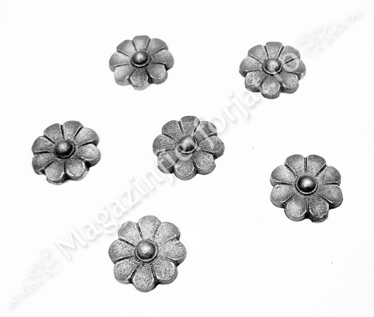 52.143 Floare turnata din aliaj oțel-fontă D.45mm cu 8 petale, grosime 4/10mm