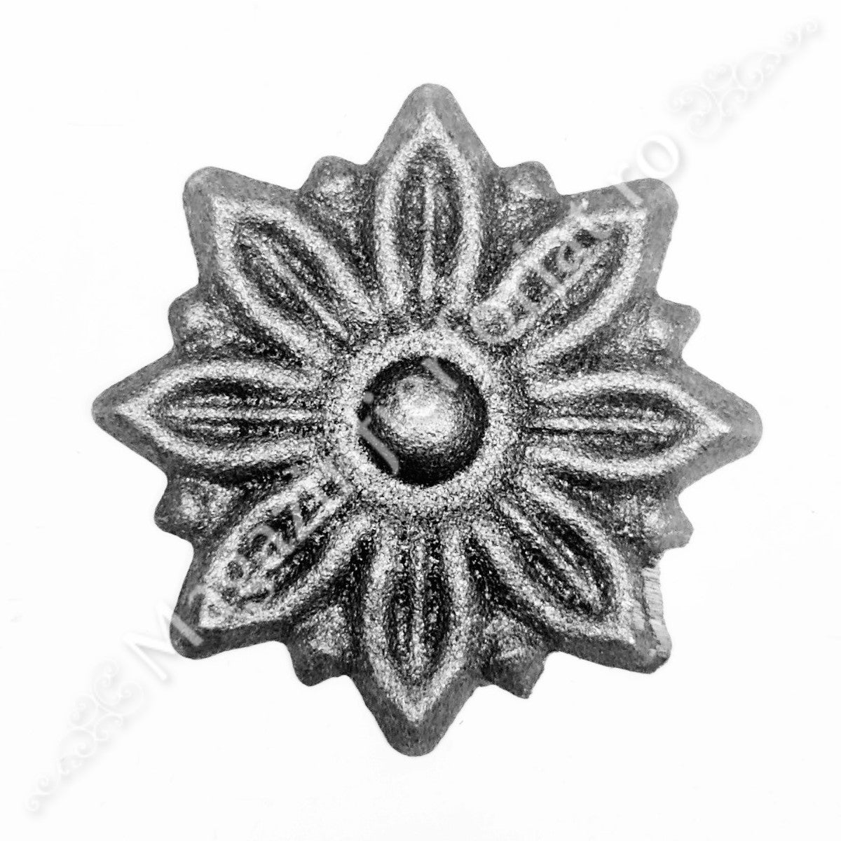 52.300 Floare turnata din aliaj oțel-fontă D.90mm cu 8 petale, grosime 6/10mm