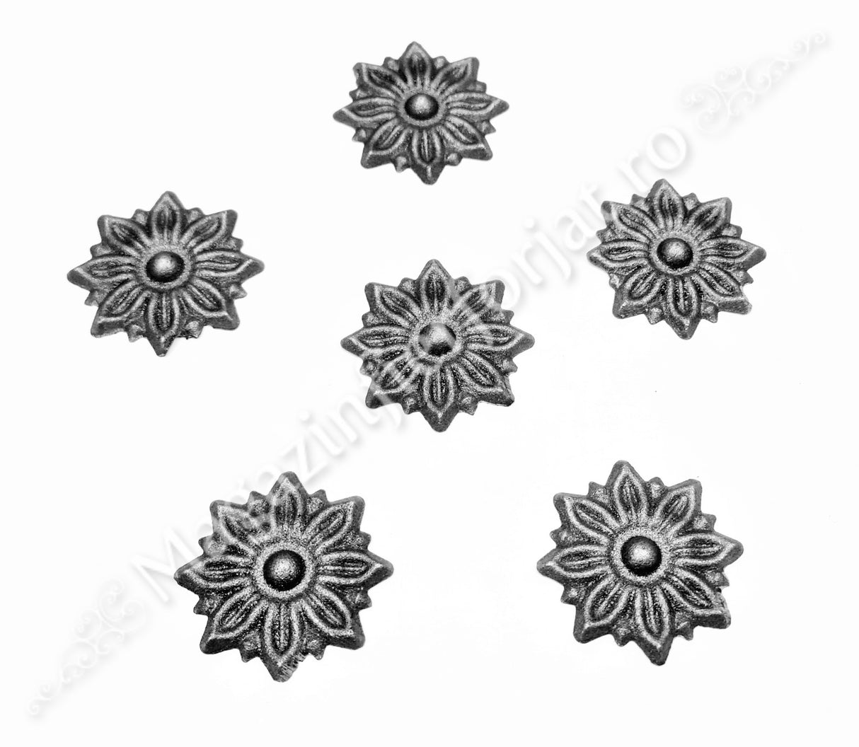 52.300 Floare turnata din aliaj oțel-fontă D.90mm cu 8 petale, grosime 6/10mm