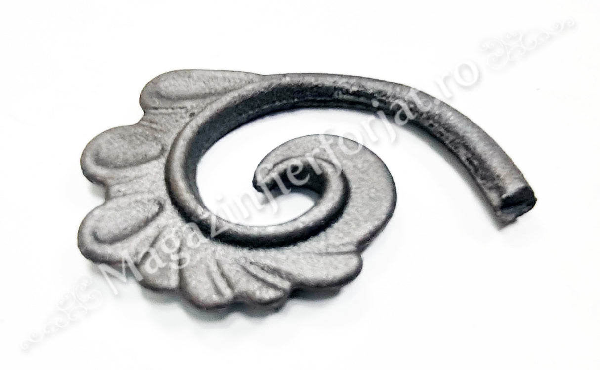52.316.01 Frunza turnata din OTEL in forma de SPIRALA MICA 90x75mm grosime 11mm