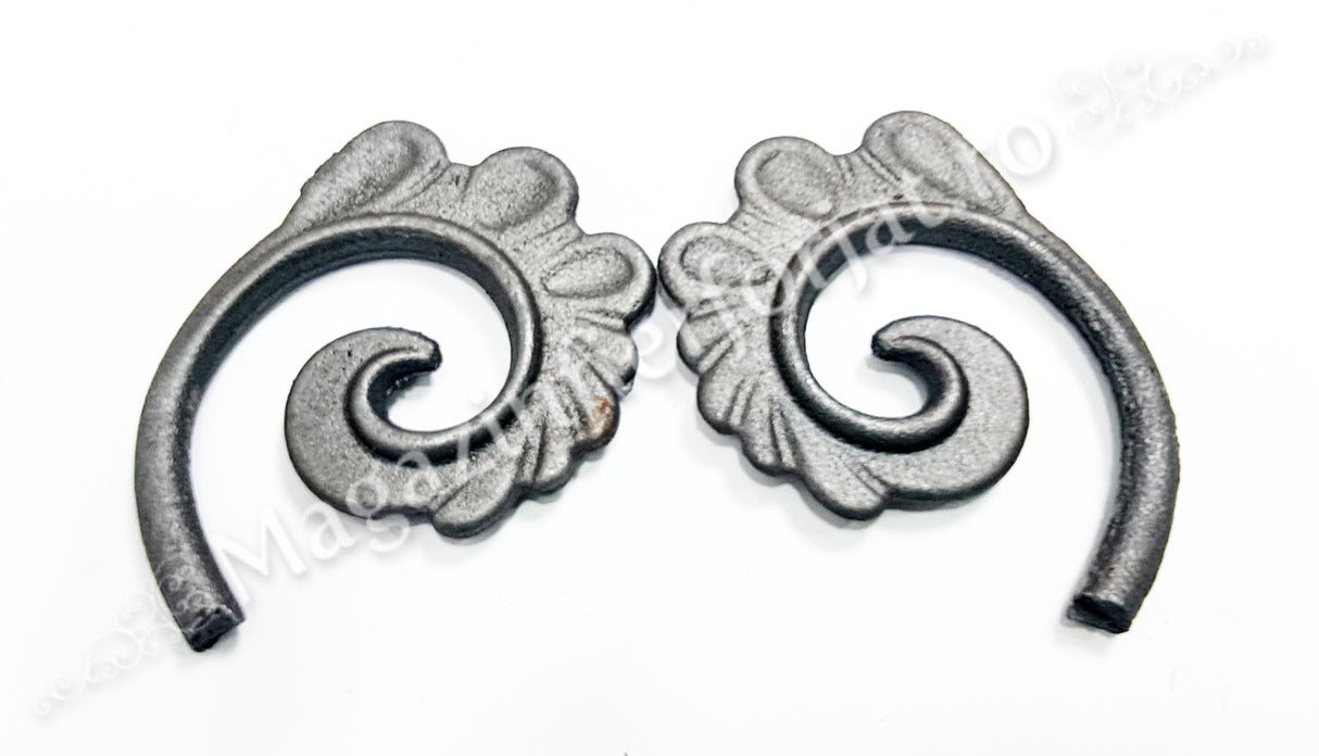 52.316.01 Frunza turnata din OTEL in forma de SPIRALA MICA 90x75mm grosime 11mm