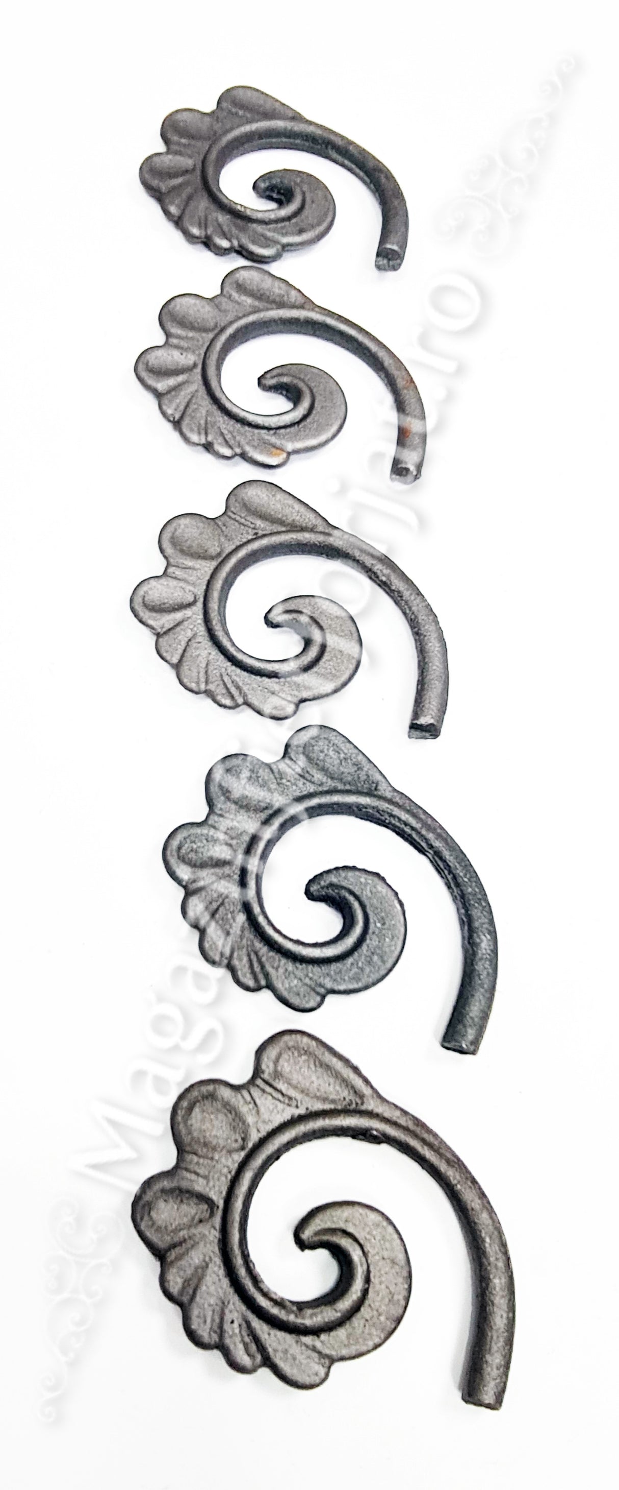 52.316.01 Frunza turnata din OTEL in forma de SPIRALA MICA 90x75mm grosime 11mm