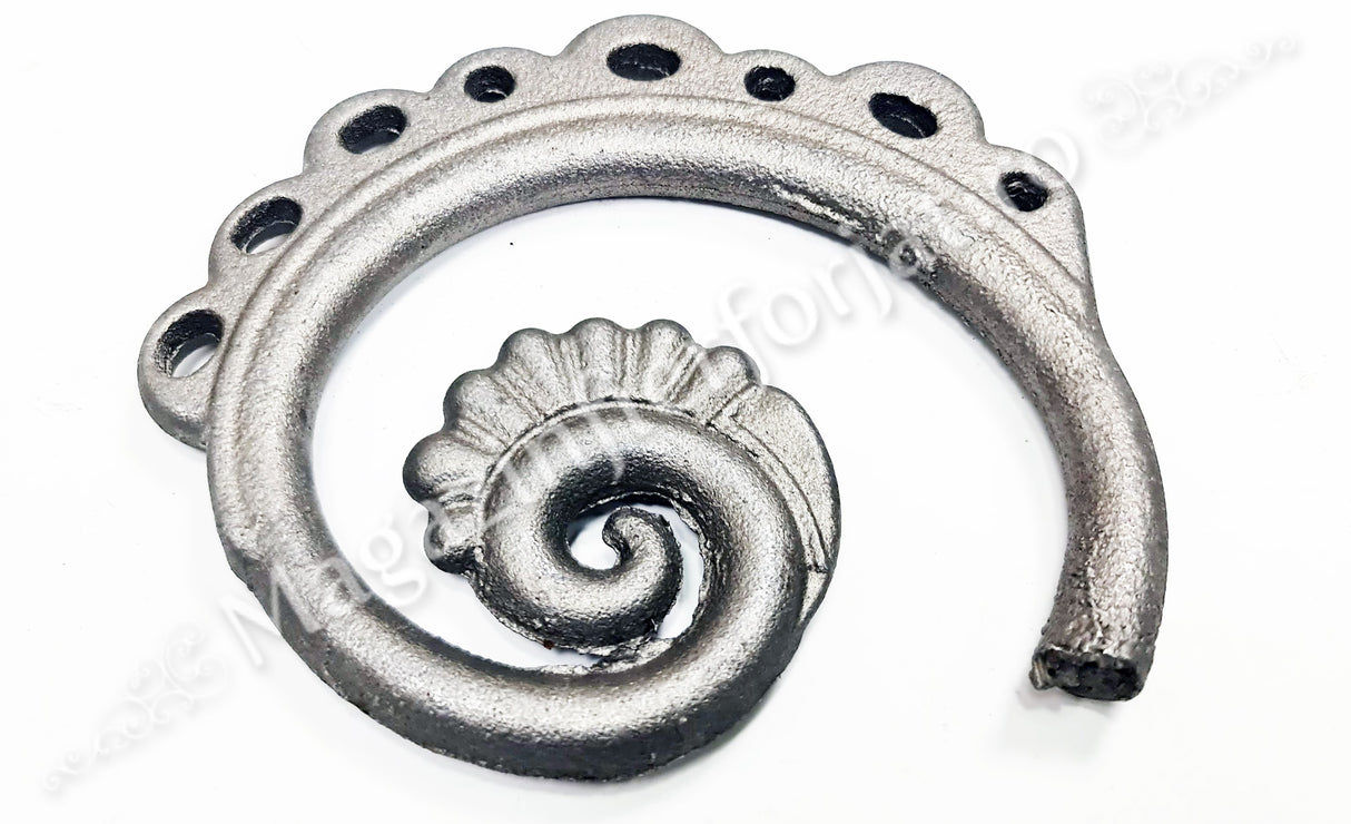 52.316 Frunza turnata din OTEL in forma de SPIRALA 115x130mm grosime 12mm