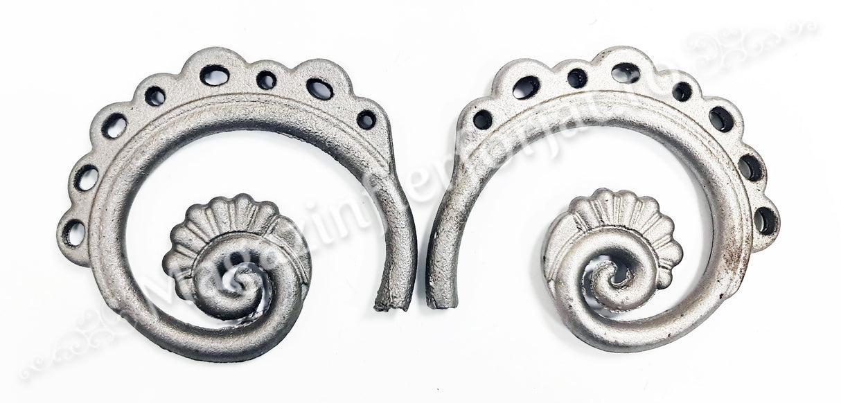 52.316 Frunza turnata din OTEL in forma de SPIRALA 115x130mm grosime 12mm