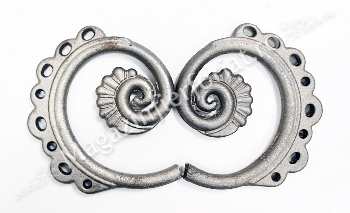 52.316 Frunza turnata din OTEL in forma de SPIRALA 115x130mm grosime 12mm