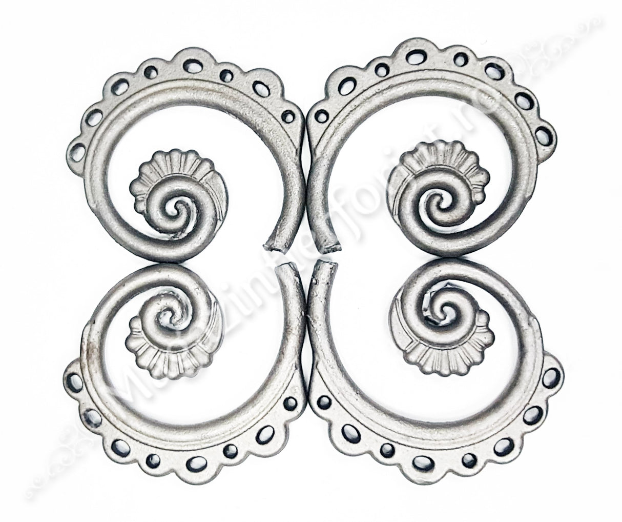 52.316 Frunza turnata din OTEL in forma de SPIRALA 115x130mm grosime 12mm