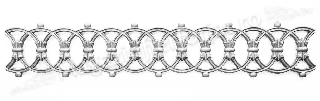 55.031 Ornament model CERCURI 870x155mm turnat din aliaj sudabil fier-fonta