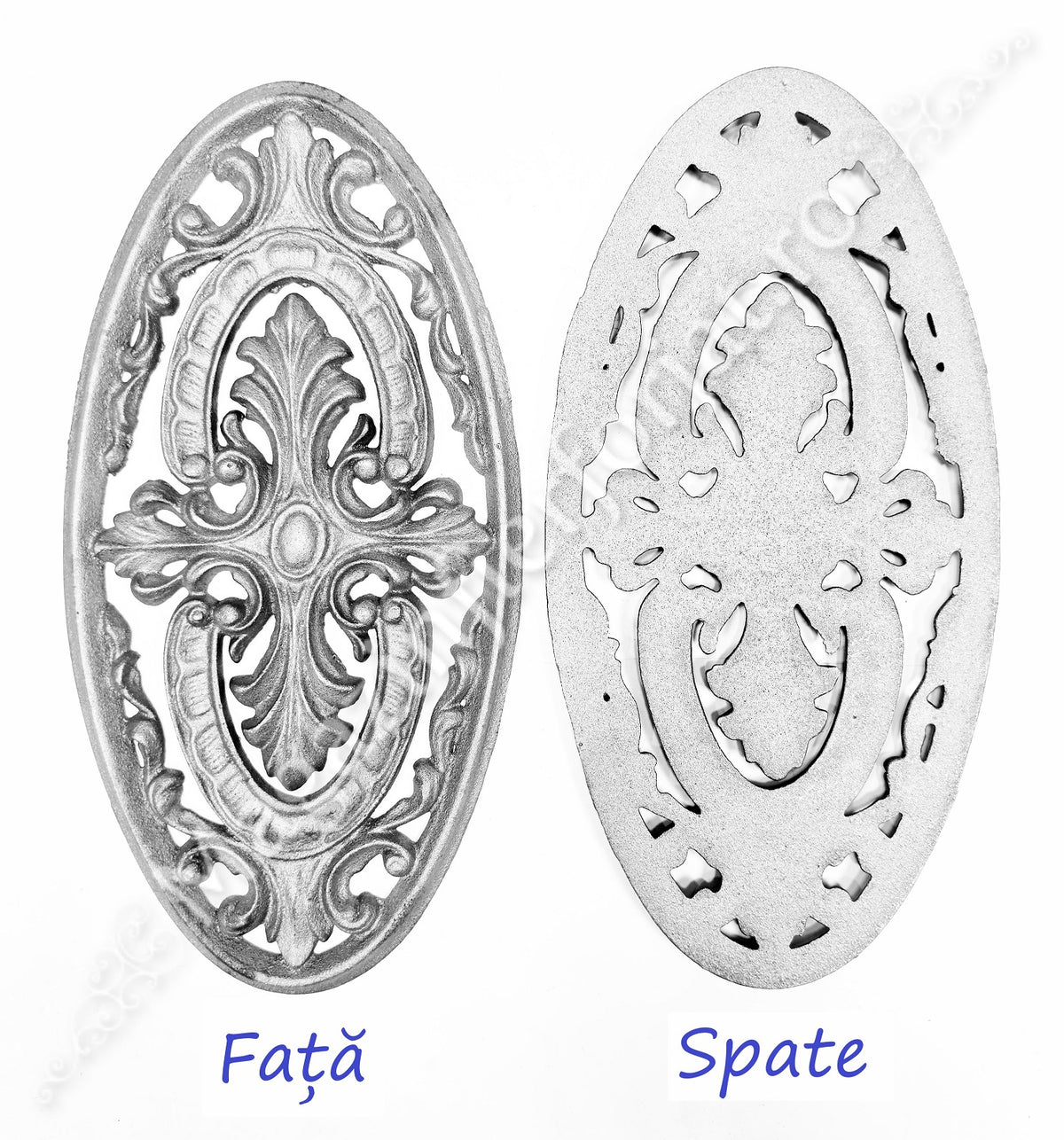 55.054.01 Medalion OVAL in stil Clasic-Baroc 325x160mm turnat din aliaj fier-fonta sudabil