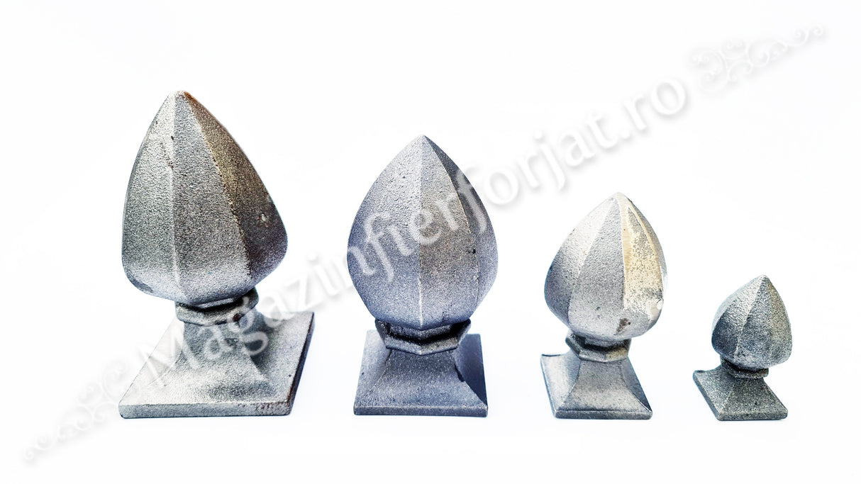 55.102 Capac masiv pentru teava patrata 40x40mm cu H.80mm turnat din aliaj fier-fonta