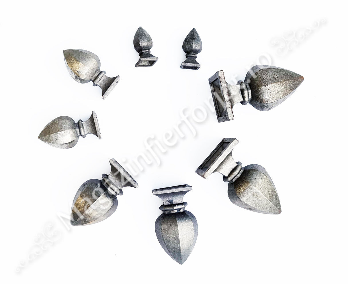 55.102 Capac masiv pentru teava patrata 40x40mm cu H.80mm turnat din aliaj fier-fonta