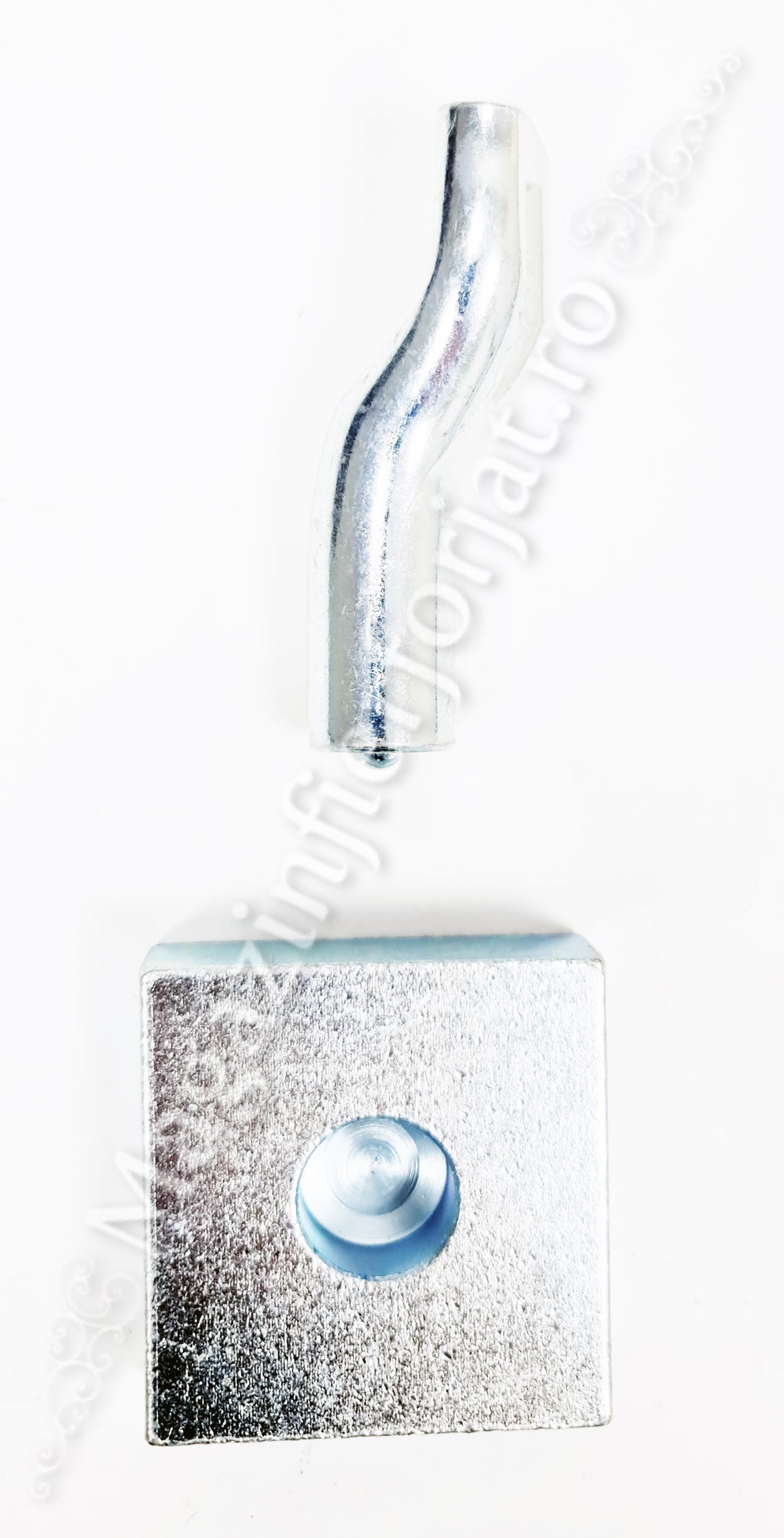 56.001.01 Pivot inferior D.20mm cu placa 60x60x20mm si frecare pe bila de rulment, zincat alb