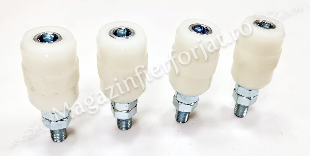 60.040.05W Rola de ghidaj din teflon alb D.40mm H.60mm pentru poarta culisanta