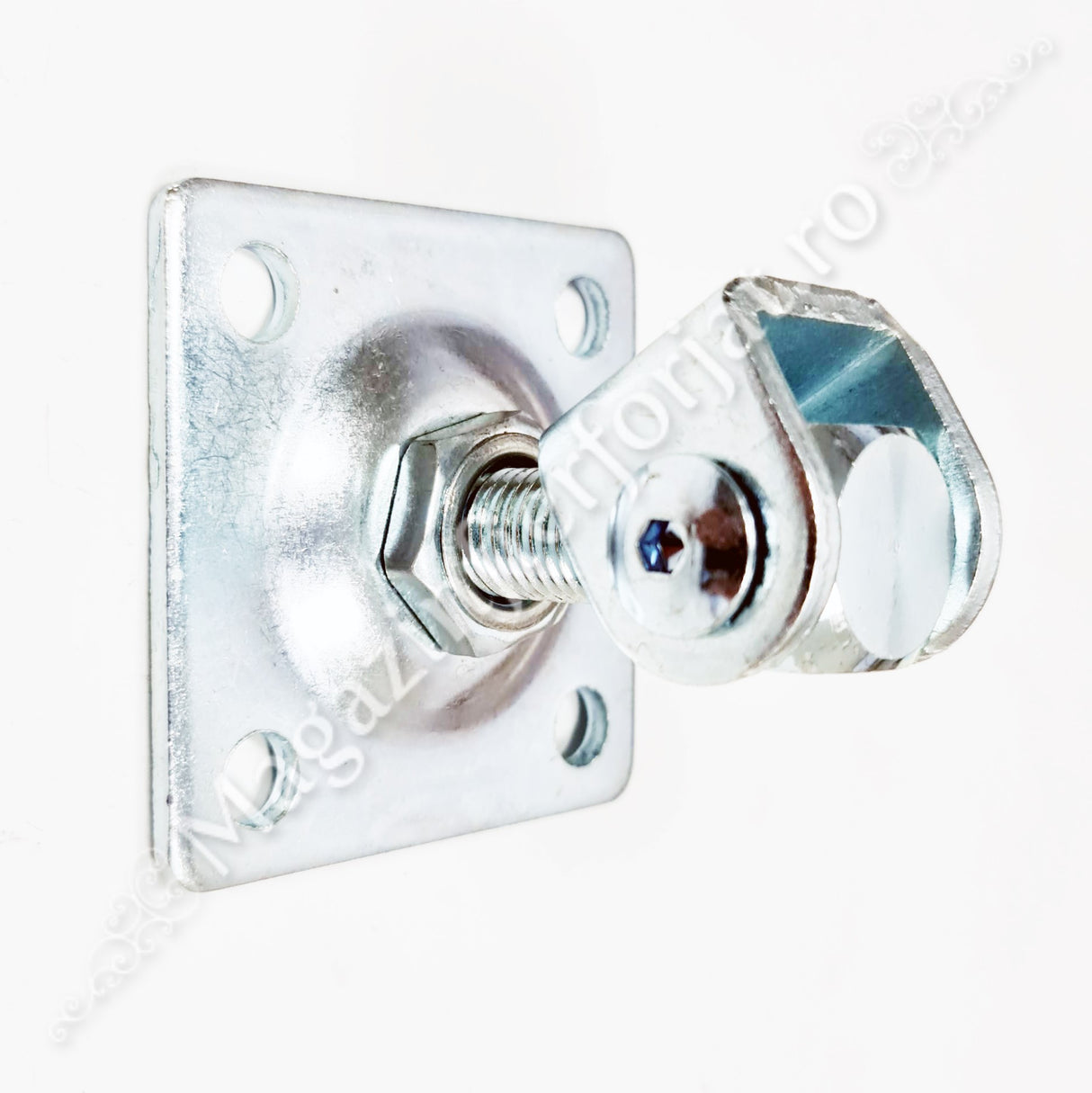 60.072 Balama reglabila M.20mm cu placa 100x100x4mm zincata alb