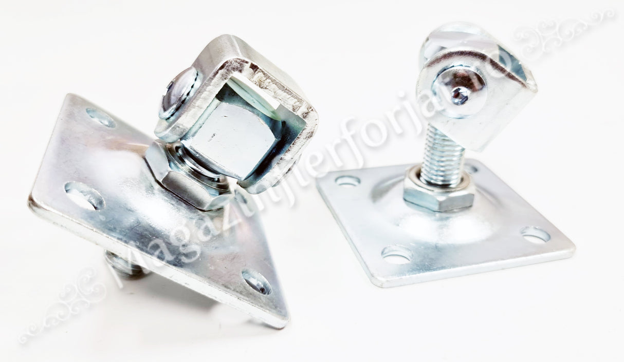 60.072 Balama reglabila M.20mm cu placa 100x100x4mm zincata alb