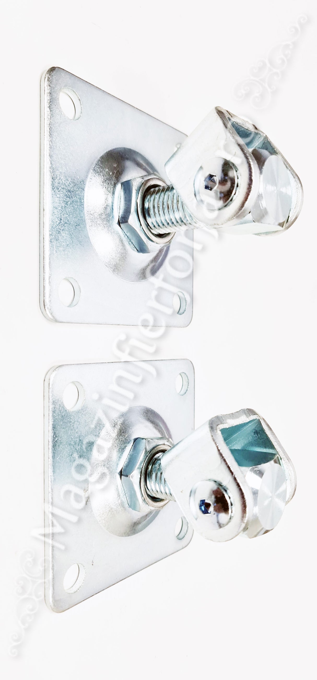 60.072 Balama reglabila M.20mm cu placa 100x100x4mm zincata alb