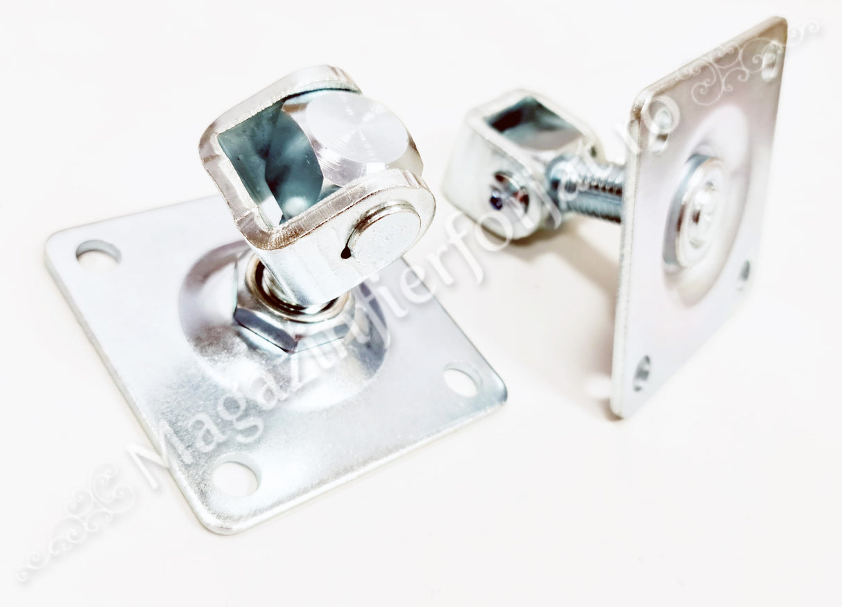 60.072 Balama reglabila M.20mm cu placa 100x100x4mm zincata alb