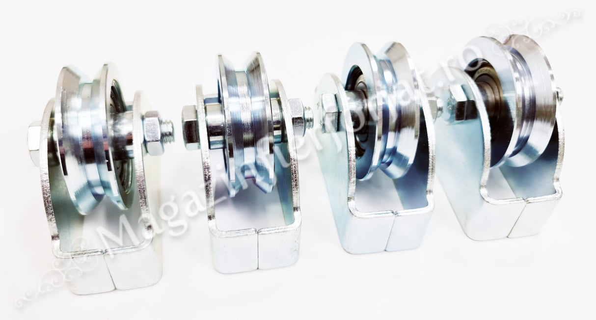 60.106 Rola de culisare cu suport exterior D.68mm pentru profil "V" 100KG